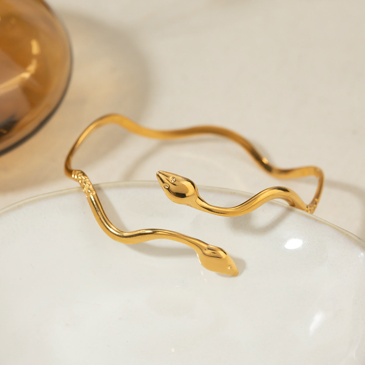 Gold snake bracelet