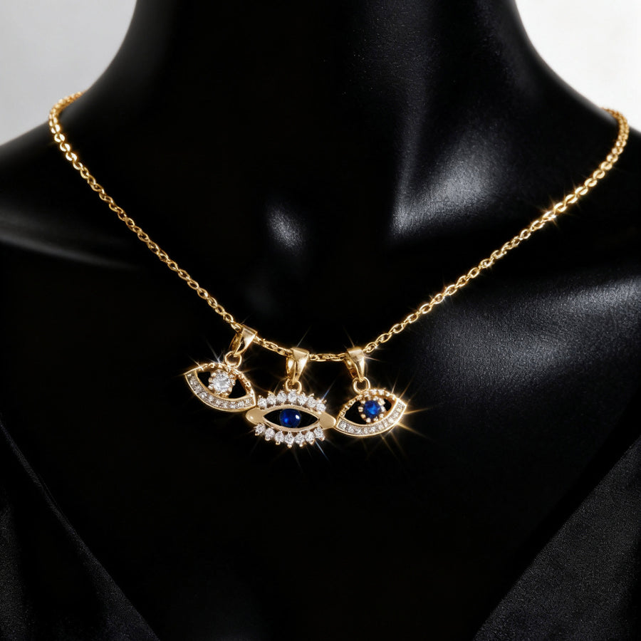 Collar de triple ojo de la suerte